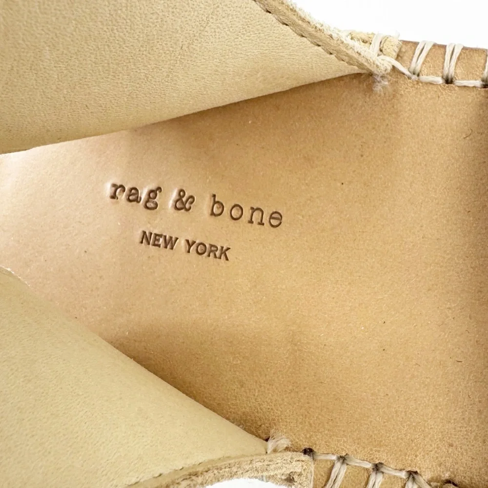 ✅ Rag & Bone Tara Platform‎ ANKLE STRAP Espadrille Suede Sandal TAN SIZE EU 38